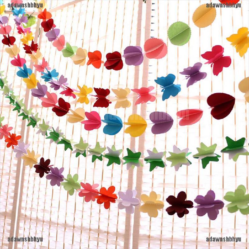 Dây Treo Trang Trí Trần Nhà Hình Trái Tim 3D Bằng Giấy