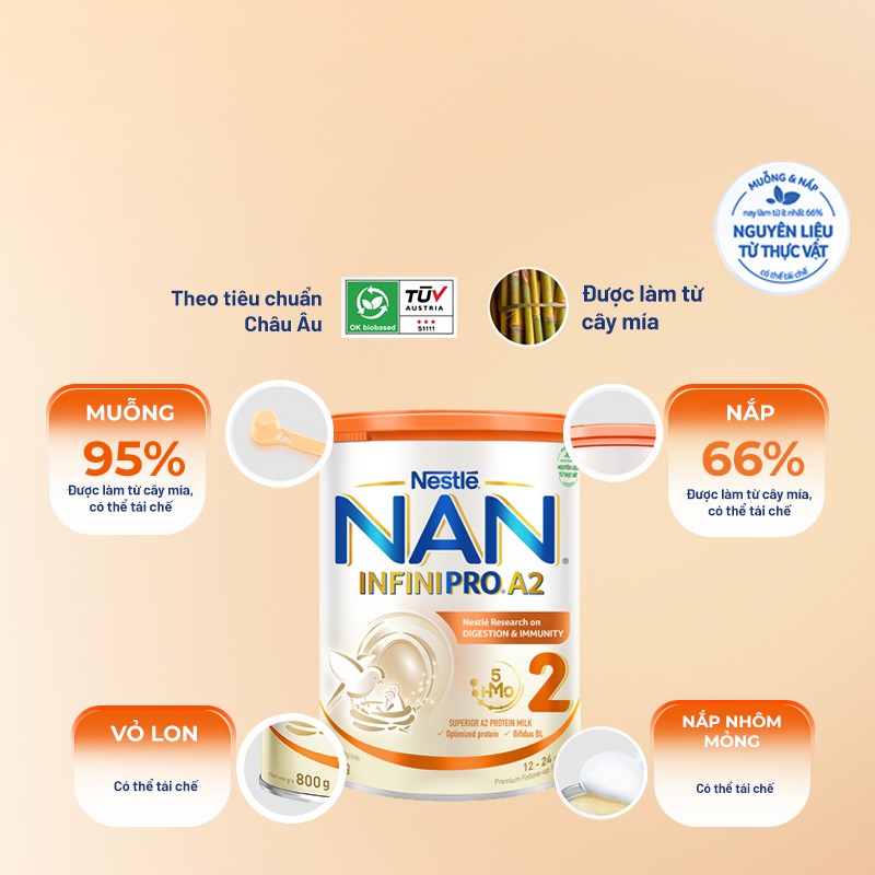 Sản phẩm dinh dưỡng công thức Nestlé NAN INFINIPRO A2 2 lon 800g