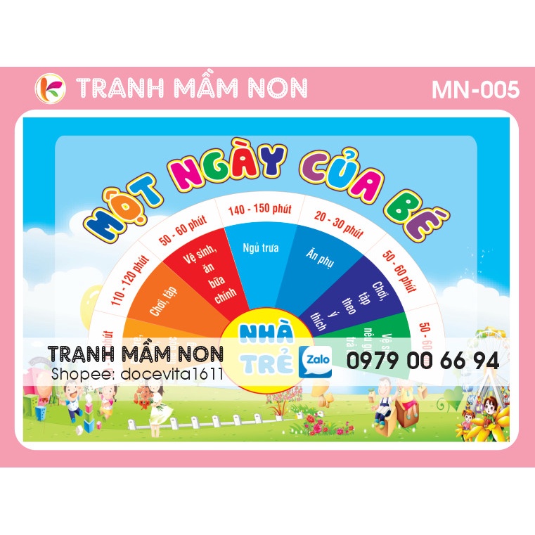 Decal mầm non - GÓC MỘT NGÀY CỦA BÉ