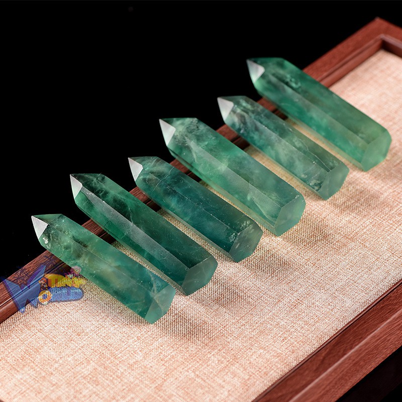 Đá Thanh Tẩy Phong Thủy Hình Trụ Đá Green Fluorite Xanh Cao Cấp