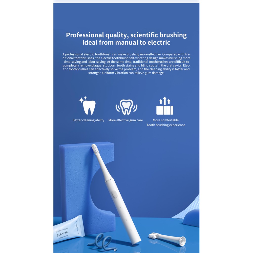 🔥 Bàn Chải Đánh Răng Điện Xiaomi Mijia T100 - Rung Sóng Âm Sạc Điện Đa Năng