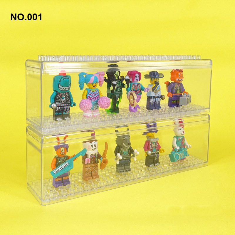 Một Hộp Trưng Bày Mô Hình Minifigures Đồ Chơi Lắp Ráp   Độc Đáo Màu Trong Suốt