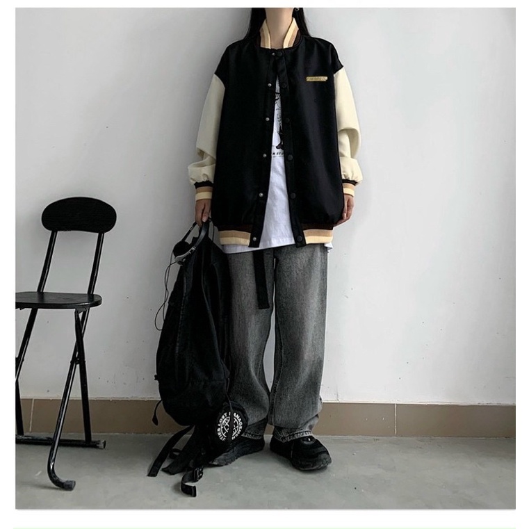 Áo bomber  Áo khoác jacket raglan form rộng unisex nam nữ PHULA style Hàn Quốc Ulzzang mặc tone dáng