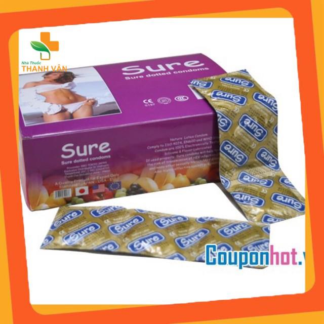 Combo 5 hộp bao cao su Sure vị dâu  Cao cấp