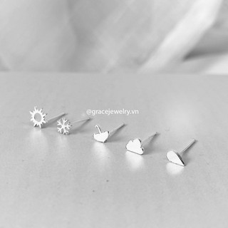 Khuyên tai bạc Grace - Mặt trời nụ - Sun Stud (chiếc)