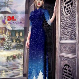 Vải áo dài in 3D. Lụa Cao cấp