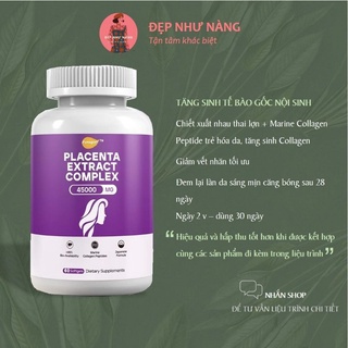 Viên Uống Tăng Sinh Tế Bào Gốc, Giảm Nám, Trắng Da Nhai Thai Lợn 1000mg Marine Collagen Peptide, Nhau thai cừu Placenta