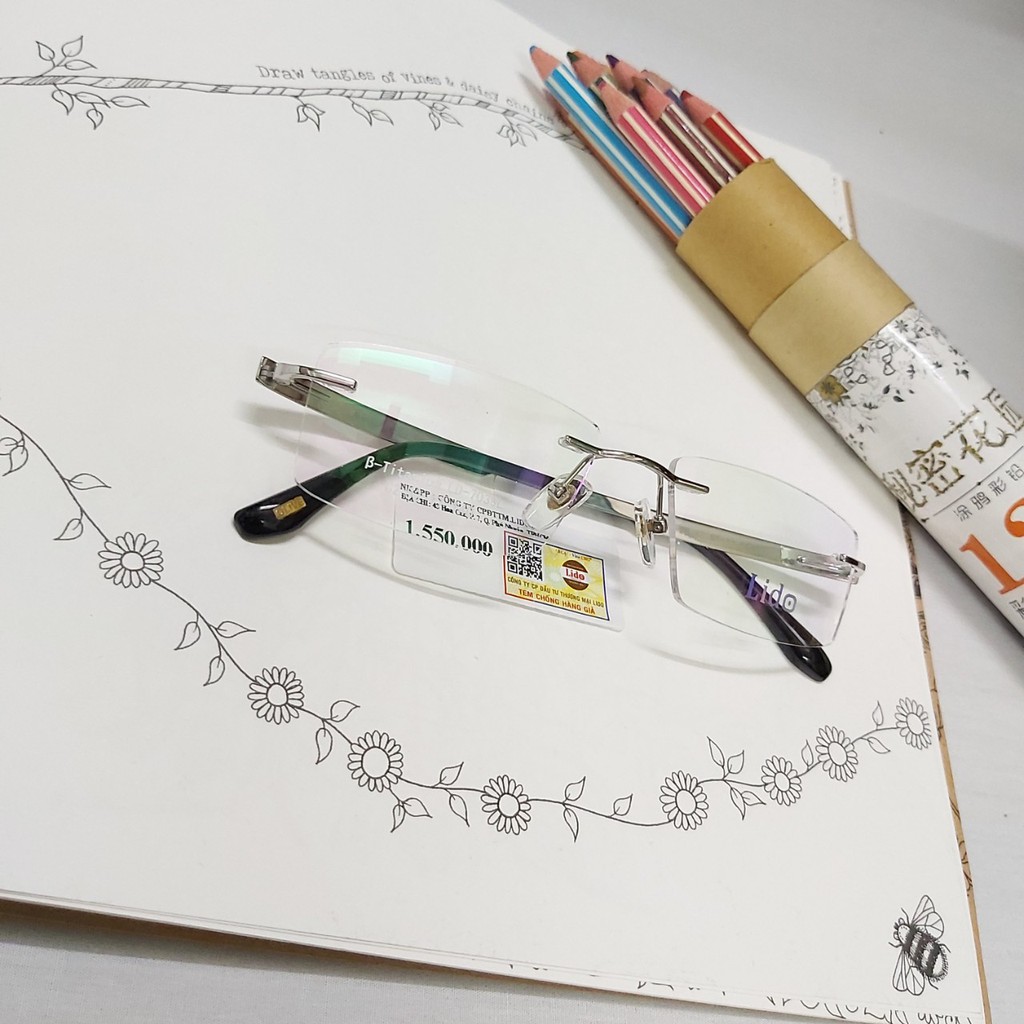Gọng Kính Khoan Không Viền LIDO Titanium Italy Frame