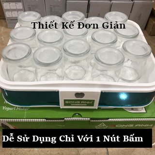 Máy Làm Sữa Chua Tại Nhà, Ủ Sữa Chua Hương Vị Truyền Thống (Tặng Kèm 12 Cốc Thủy Tinh Cao Cấp)