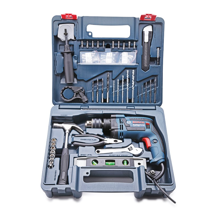 Máy khoan Bosch GSB 13 RE SET và 100 chi tiết
