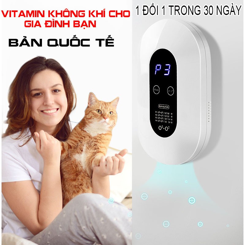 Máy lọc không khí mini máy khử mùi QG01 OZONE ION ÂM tiêu diệt vi khuẩn mùi thú cưng, thuốc lá  khử trùng tới 99%