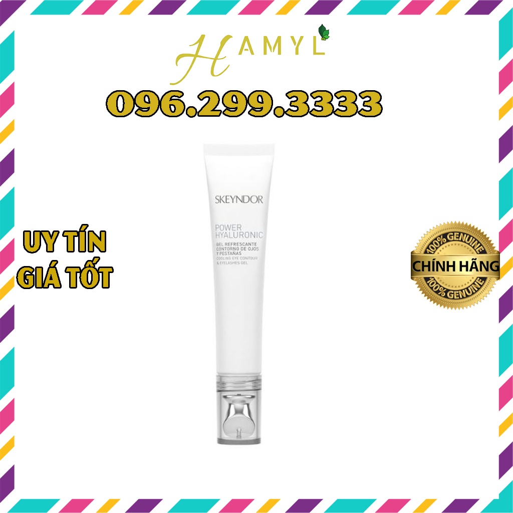 SKEYNDOR Hyaluronic Gel dưỡng mắt đồng thời dưỡng dài mi Cooling Eye Contour & Eyelashes Gel Power HA 15ml