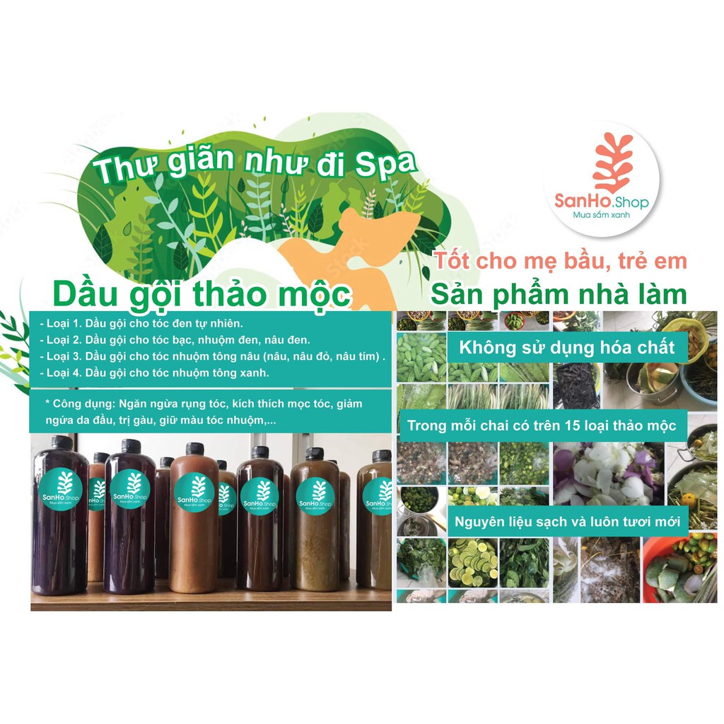 Dầu gội thảo mộc SanHo.Shop 500ml