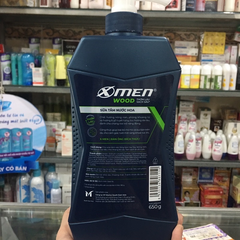 Sữa tắm nước hoa X-Men Wood Sport thơm lâu 650g