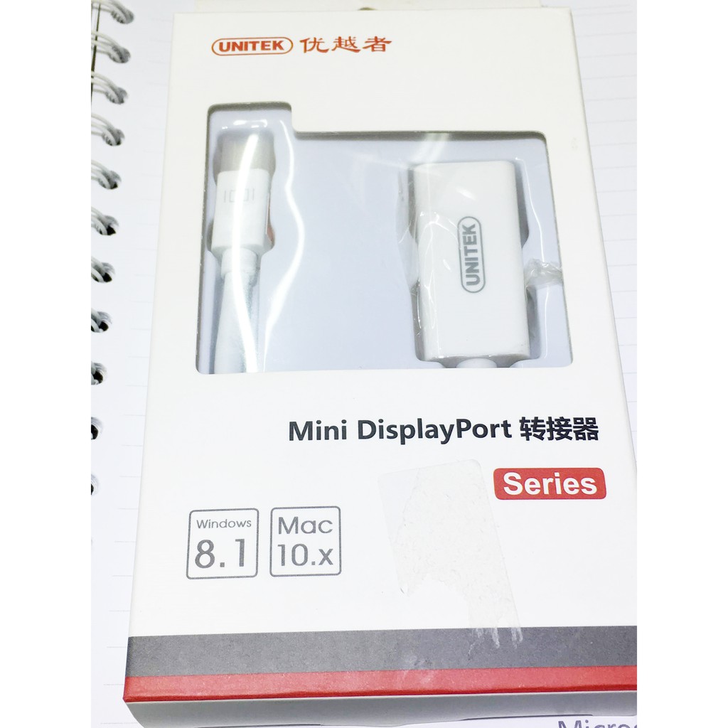 Cáp MiniDisplayport -&gt; HDMI 0.2m Unitek (Y 63245WH) chính hãng