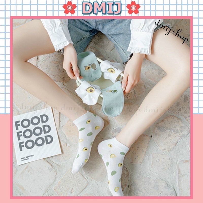 tất nữ cổ ngăn vớ nữ ngắn  hình quả bơ chất cotton co giãn chống hôi chân thấm hút mồ hồi loại 1 alida2010