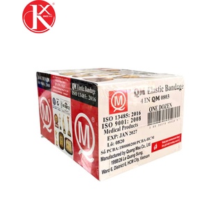 BĂNG THUN 4 IN (3 móc) QM  ELASTIC BANDAGE (hộp 12 cuộn)
