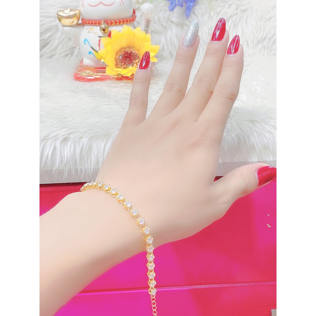 UHA - Lắc Tay Nữ Mạ Vàng 18k, Vàng Trắng Sang Trọng UHA L473TCK-248