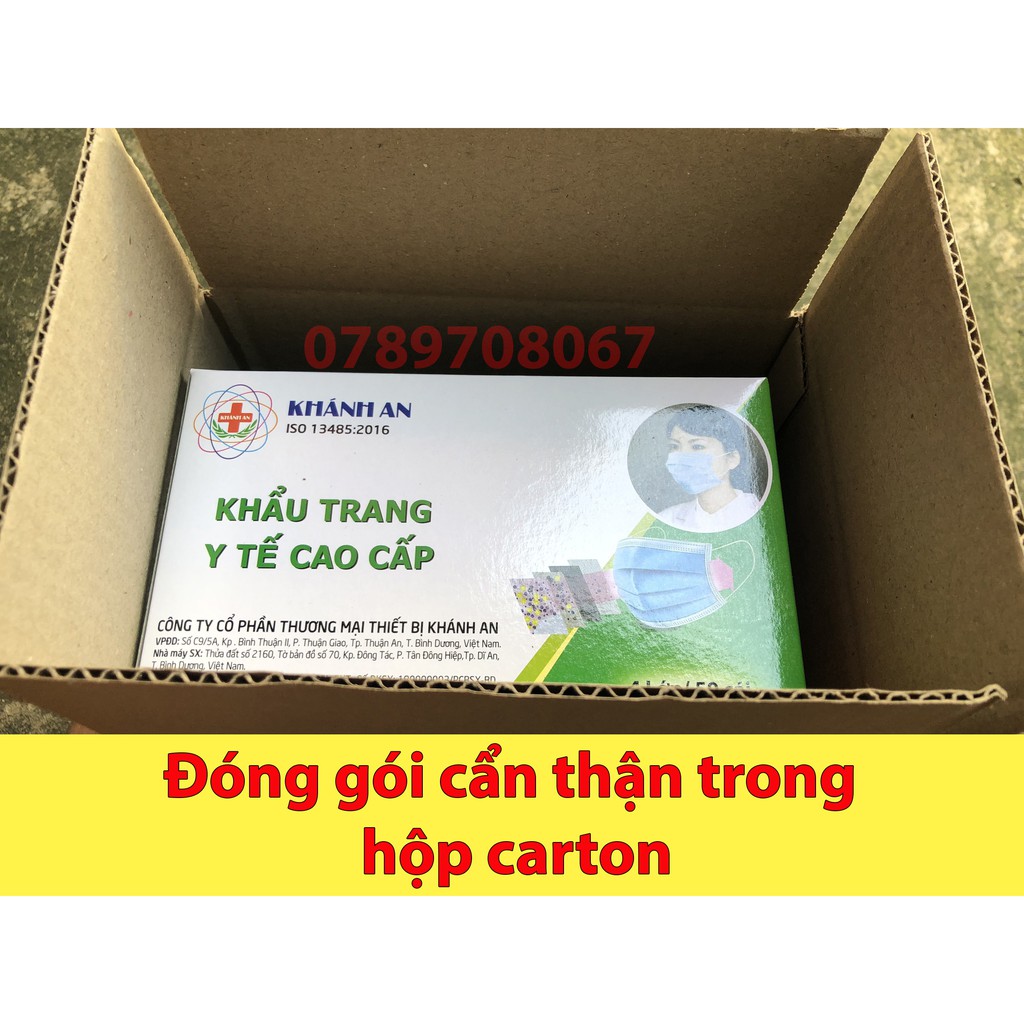 [Mã SKAMLTS7 giảm 10% đơn 150K] [Mã giảm 15K đơn 50K] Khẩu trang y tế 4 lớp Khánh An Hộp 50 cái - Màu xanh | BigBuy360 - bigbuy360.vn