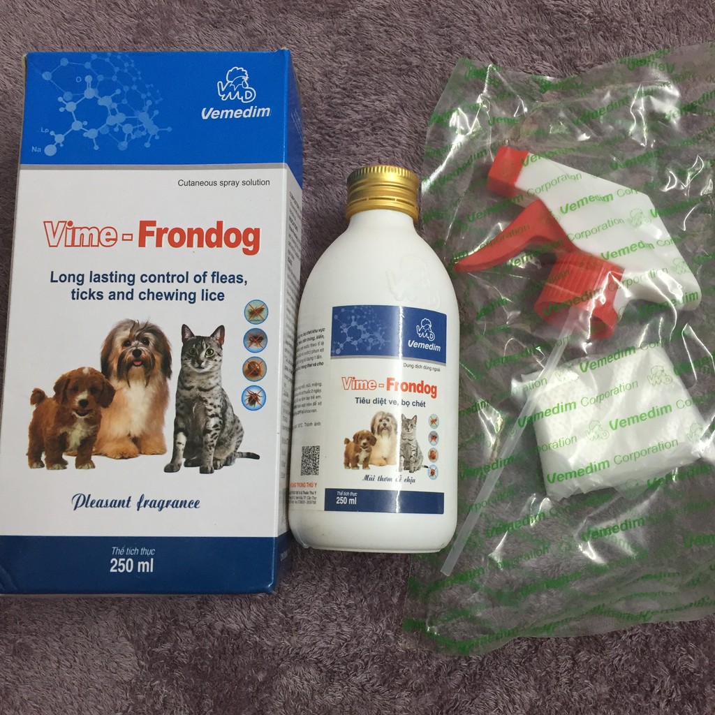 Vime- Frondog 250 ml - Thuốc Xịt Trị Ve, Bọ Chét Cho Chó Mèo