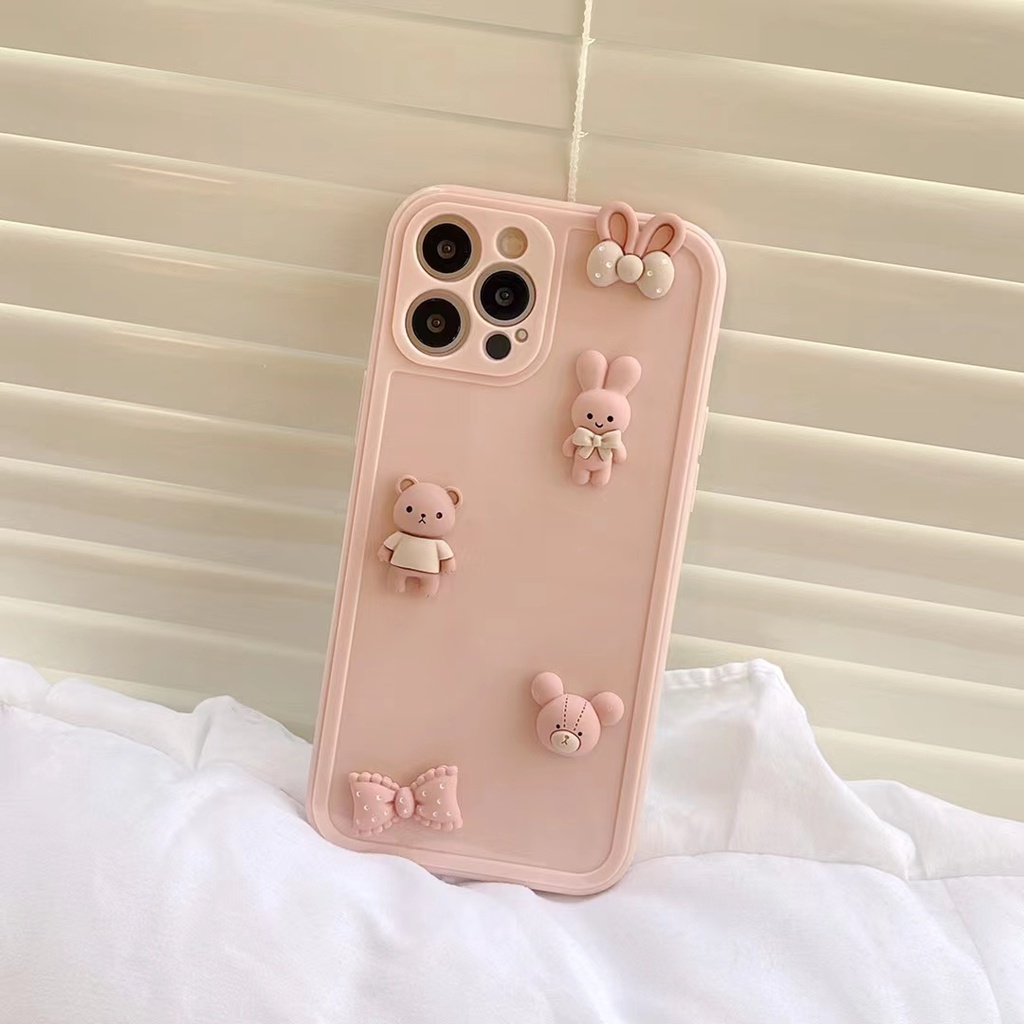 Ốp điện thoại TPU gấu 3D thích hợp cho Iphone 13promax 7plus 8 8Plus Xr X/Xs XsMax 11 11Pro 11/12Promax 12Mini 12Pro