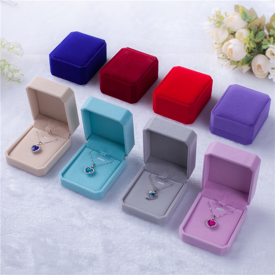 Hộp bọc nhung đựng trang sức hàng cao cấp, hộp dây chuyền, hộp nhẫn, hộp lắc tay Leace.accessories