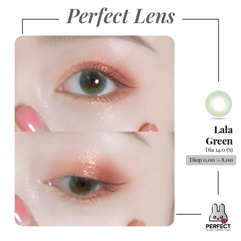 Lens Mắt , Kính Áp Tròng LALA GREEN Có Độ Cận và Không Độ , DIA 14.0 , Cho Mắt Nhạy Cảm Giá Sale