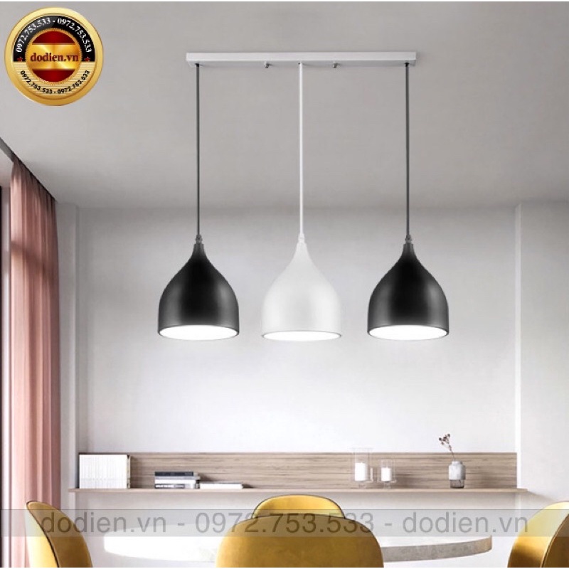 Bộ đèn thả 3 đèn giọt nước cho bàn ăn,nhà bếp quầy bar kèm bóng