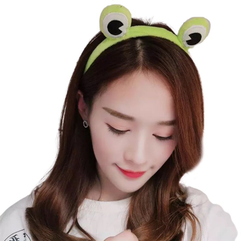 ✿ Băng Đô Nhung Mềm Co Giãn Hình Chú Ếch Đáng Yêu Đa Ứng Dụng