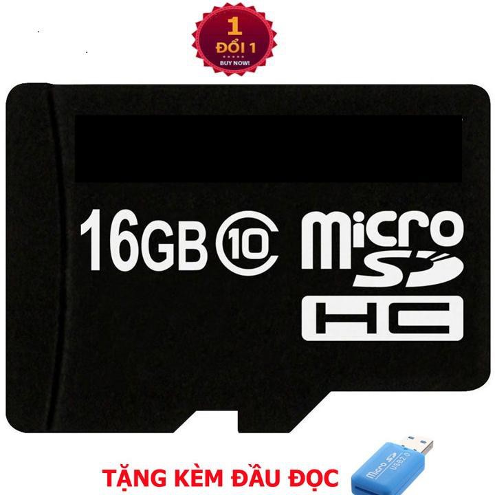 [Mã ELFLASH5 giảm 20K đơn 50K] Thẻ Nhớ Micro 16Gb - Tặng Đầu Đọc Mini