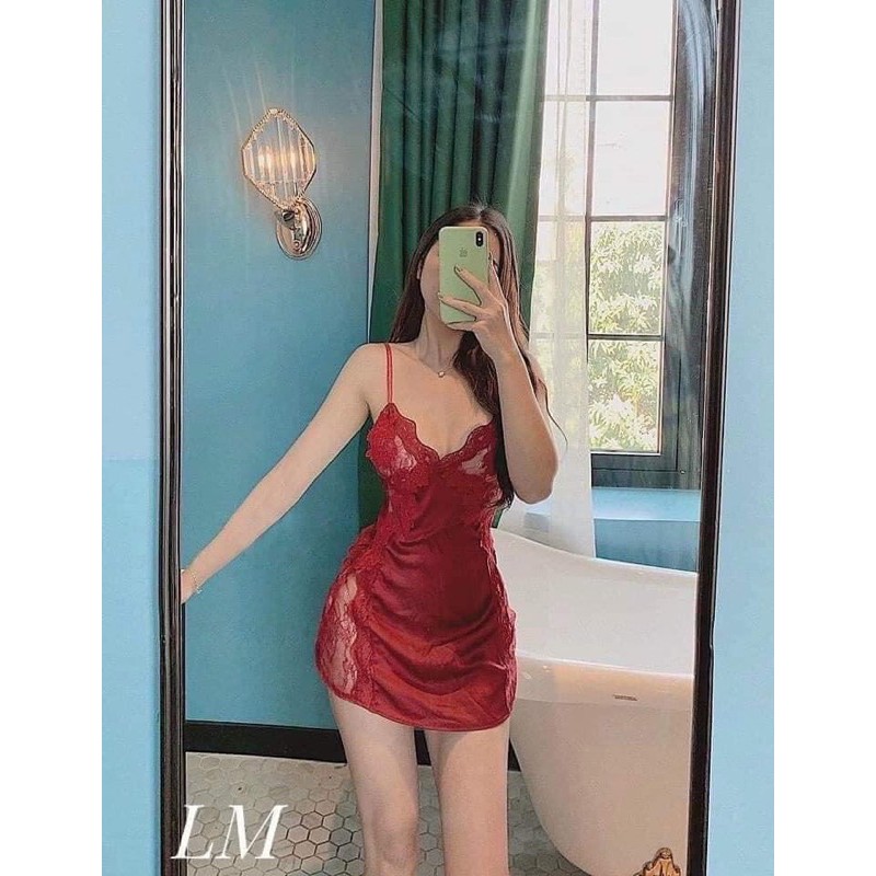 [TẶNG KÈM QUẦN LỌT KHE] Váy ngủ gợi cảm Rose Lingerie G423