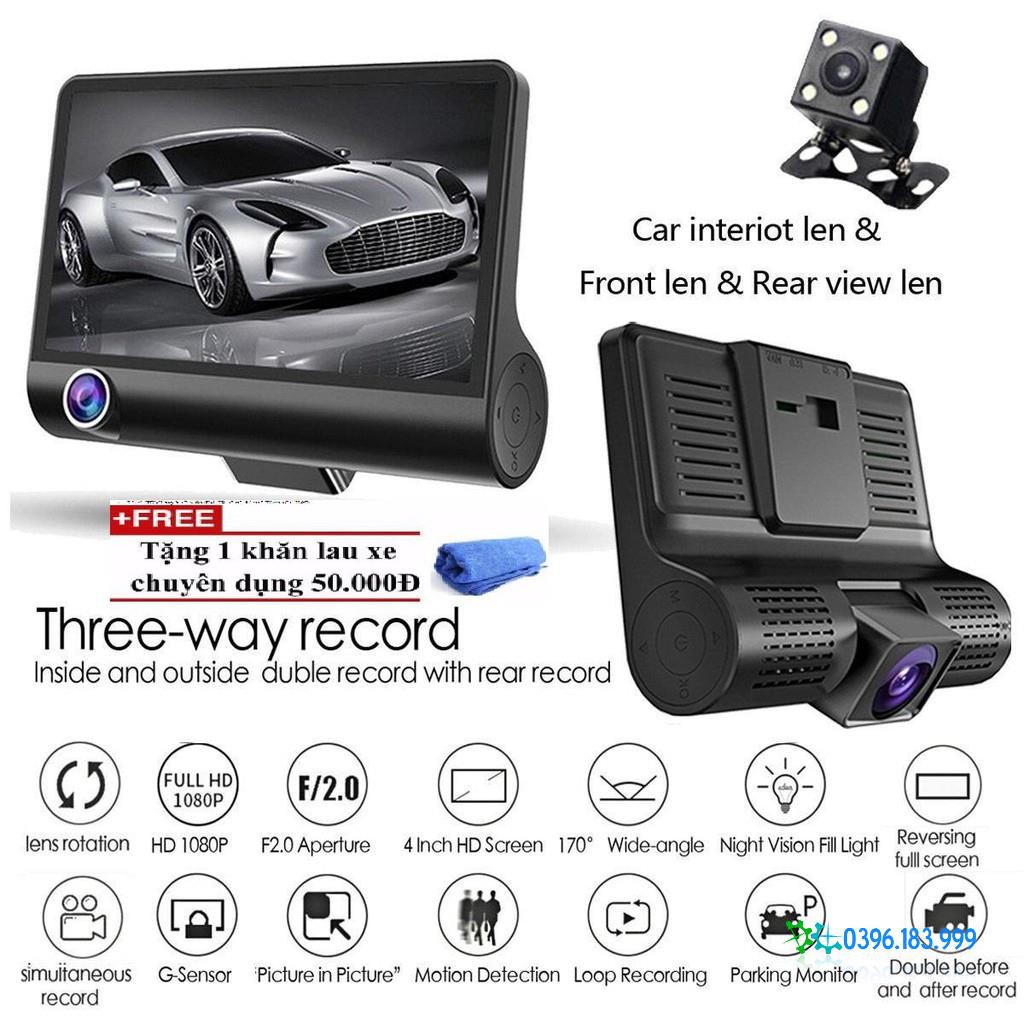Camera hành trình kép trước sau và lùi ĐẲNG CẤP dành cho ô tô hỗ trợ MÀN full HD 1080 TẶNG KHĂN LAU XE CAO CẤP | BigBuy360 - bigbuy360.vn