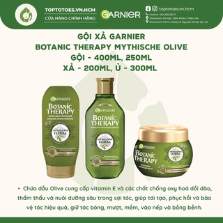 Gội xả Garnier Botanic Therapy Mythische Olive phục hồi sâu tóc hư tổn, làm tóc bóng mềm
