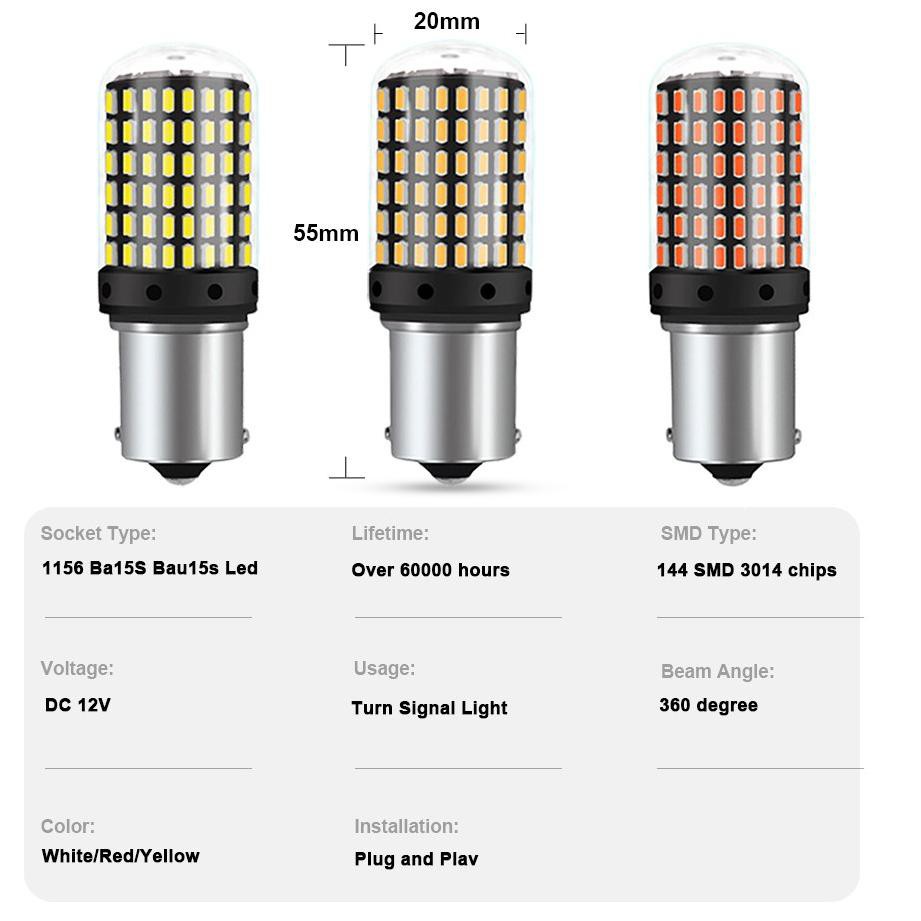 Bóng Đèn Led 1156 Chip 3014 144SMD Siêu Sáng Lắp Đèn Xi Nhan Ô Tô