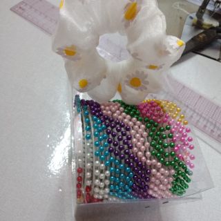 Dây cột  tóc Scrunchies  hoa cúc dễ thương( giá 10k/1chiếc )