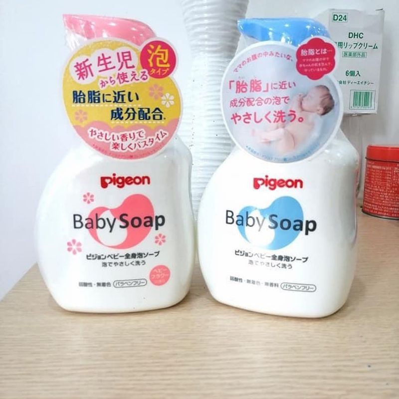 Sữa tắm trẻ sơ sinh Baby Soap Pigeon của Nhật 500ml


