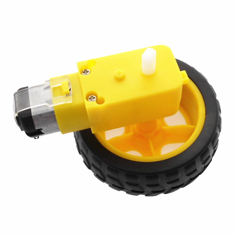 Set 1 / 3 Bánh Xe + Động Cơ DC 3V-6V DC 1: 48 Cho Robot Thông Minh