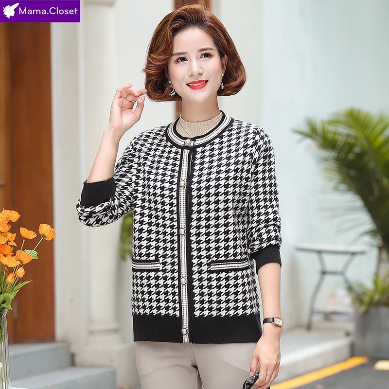 #YY6605 ÁO LEN CỔ TRÒN DÀI TAY ĐÓNG CÚC ĐỒ THU ĐÔNG, DÀNH CHO MẸ, CHO NGƯỜI TRUNG NIÊN HÀNG QUẢNG CHÂU MỚI HOT 2021 | BigBuy360 - bigbuy360.vn