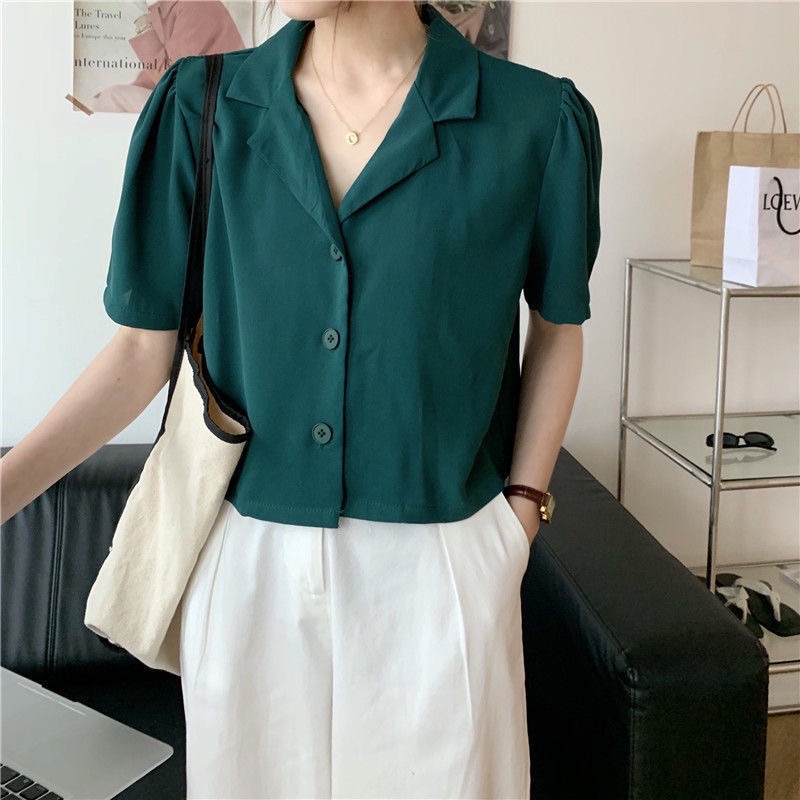 Blazer ngắn tay dáng croptop màu xanh coban hot trend | BigBuy360 - bigbuy360.vn