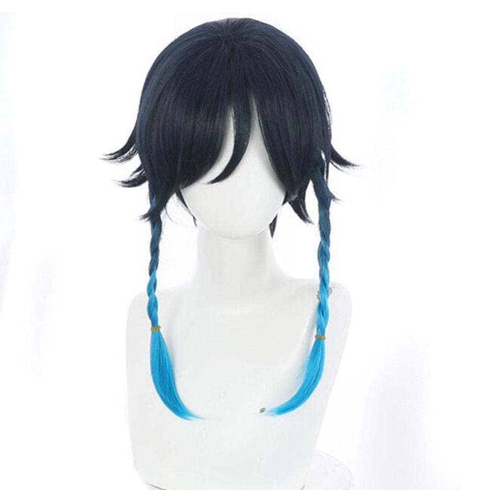 Tóc Giả Bện Bằng Sợi Tổng Hợp Màu Xanh Dương Gradient Thời Trang Dành Cho Nam Nữ cosplay Wendy