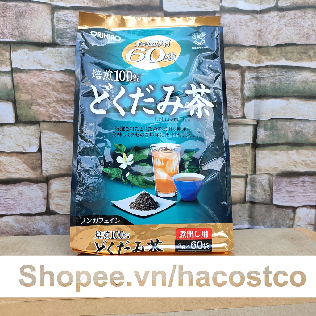 [Mã GROSALE giảm 10% đơn 150K] Trà diếp cá Dokudami Tea dạng túi lọc 180g Orihiro Nhật Bản - 60 gói nhỏ