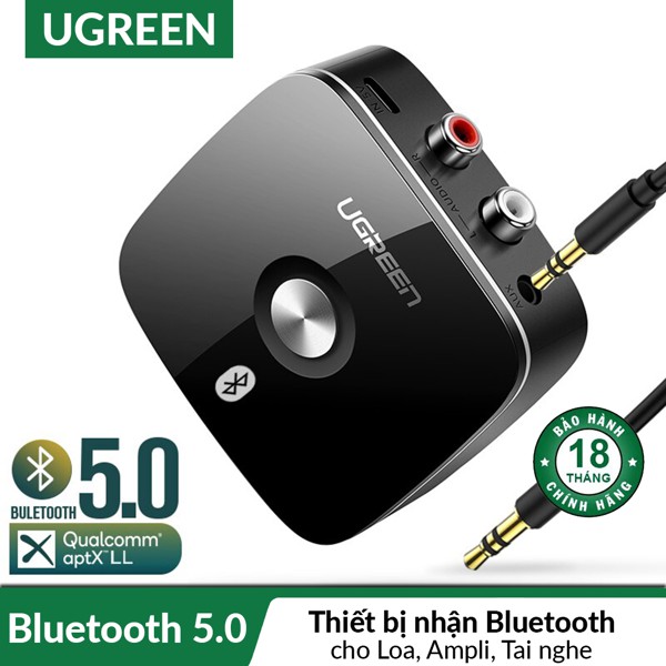 Thiết bị nhận Bluetooth 5.0 cho Loa, Amply cao cấp Ugreen 40759,có APTX