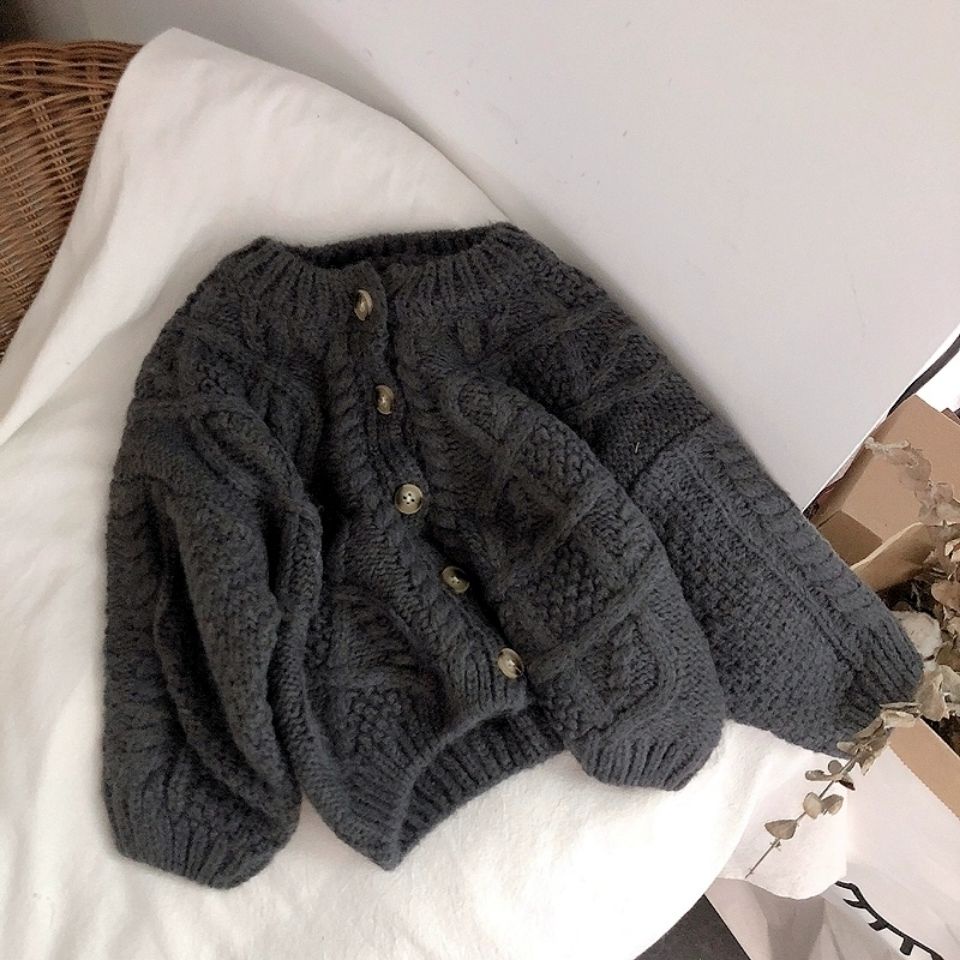 Áo Khoác Cardigan Dệt Kim Phong Cách Hàn Quốc Mùa Xuân Thu Đáng Yêu Thoải Mái Dành Cho Bé