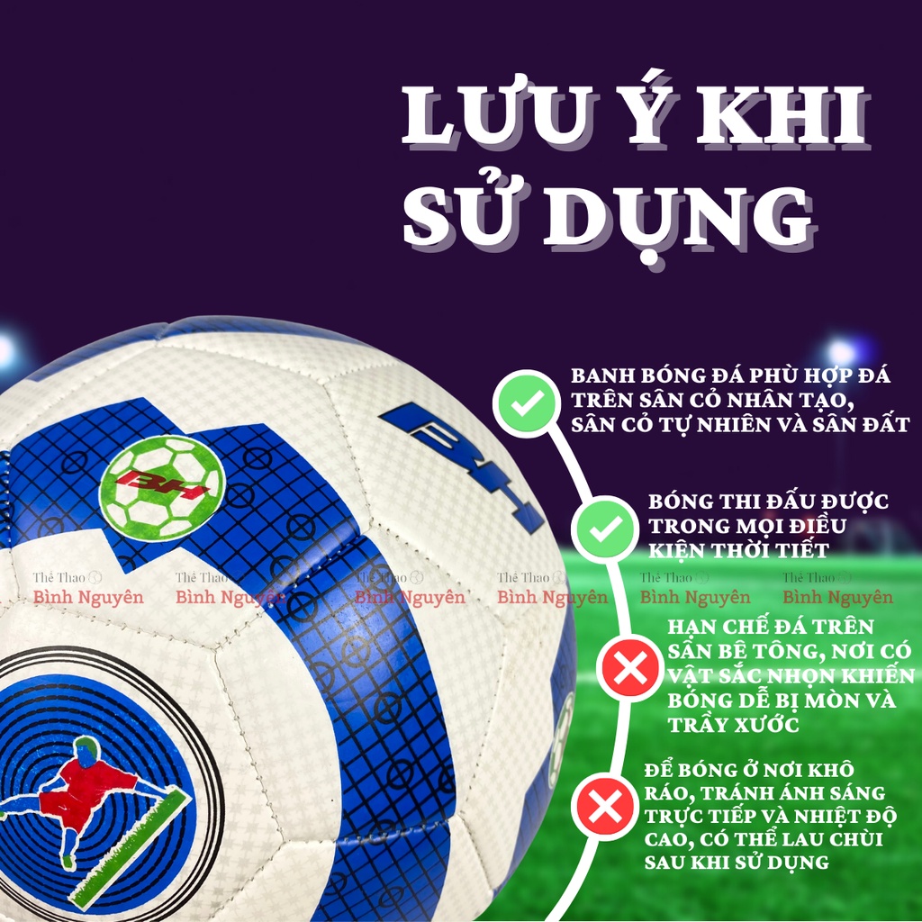 Bóng Đá Size 3 4 5 May Hàng VN Chất Lượng Cao - Trái Banh Số 5 Trẻ Em Người Lớn Tập Luyện