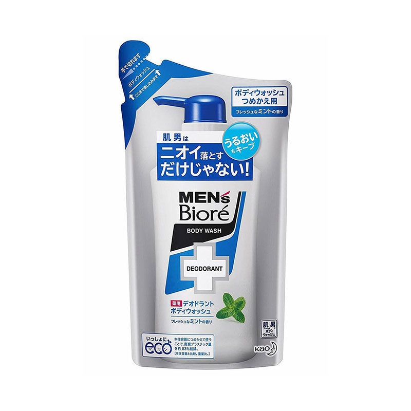 Sữa tắm khử mùi MEN's Bioré - Bạc hà mát lạnh, Xà phòng thơm mát dạng Chai 440ml , Túi 380ml