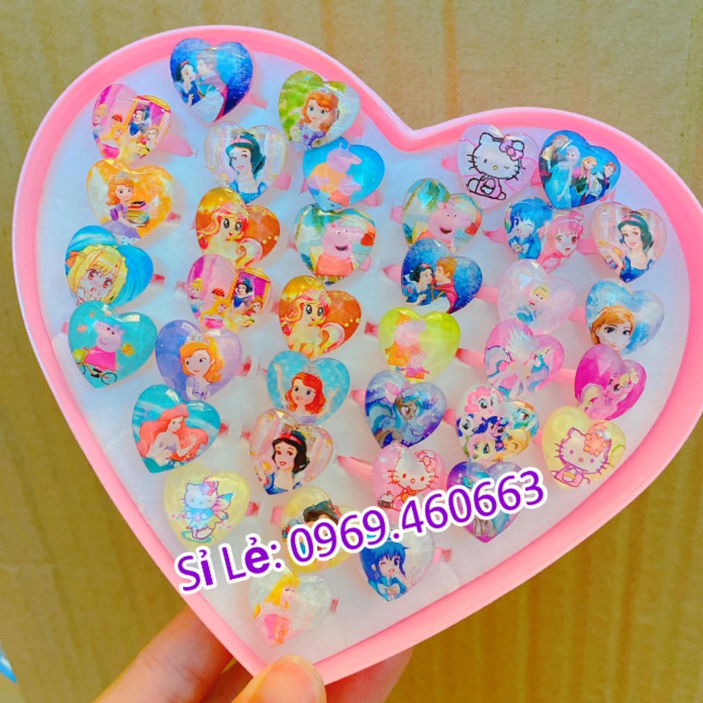 🔥HOT🔥Nhẫn Cho Bé Gái. Đồ Chơi Nhẫn Hoạt Hình, Nhẫn Công Chúa Các Loại Cho Bé Gái Bằng Nhựa