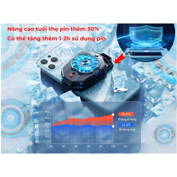 [sò lạnh] tản nhiệt điện thoại nhanh chơi game X20 - Nâng cao tuổi thọ pin-tăng tốc độ game
