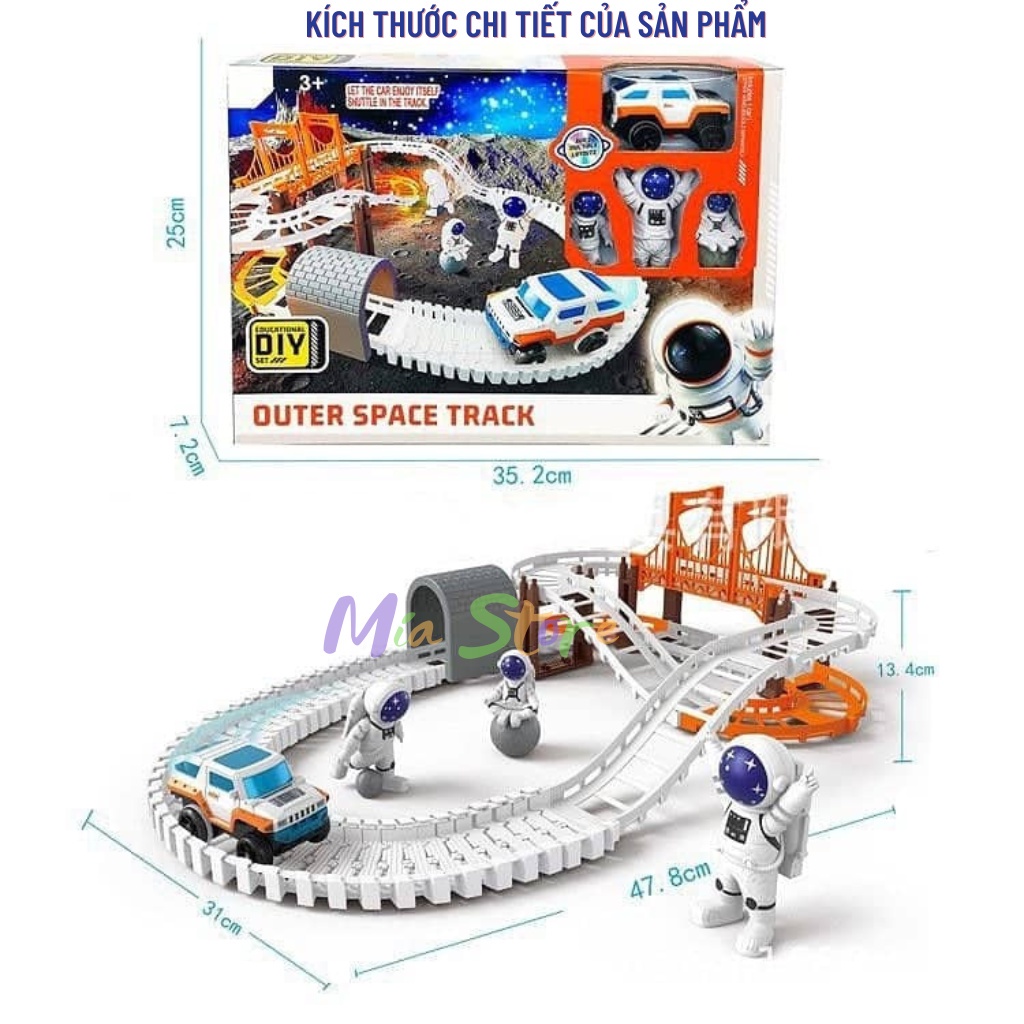 Bộ đồ chơi lắp ráp đường ray phi hành gia thám hiểm không gian vũ trụ quà tặng cho bé trai