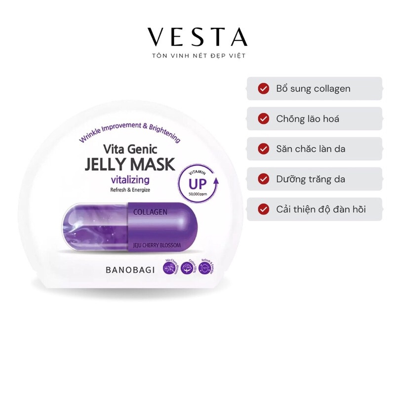 Mặt Nạ Vita Genic Banobagi - Mặt Nạ Jelly Mask Giấy viên th.u.ố.c Bổ Sung Vitamin 30ml