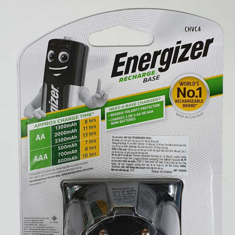 Sạc pin Energizer kèm 4 pin AA 1300mah